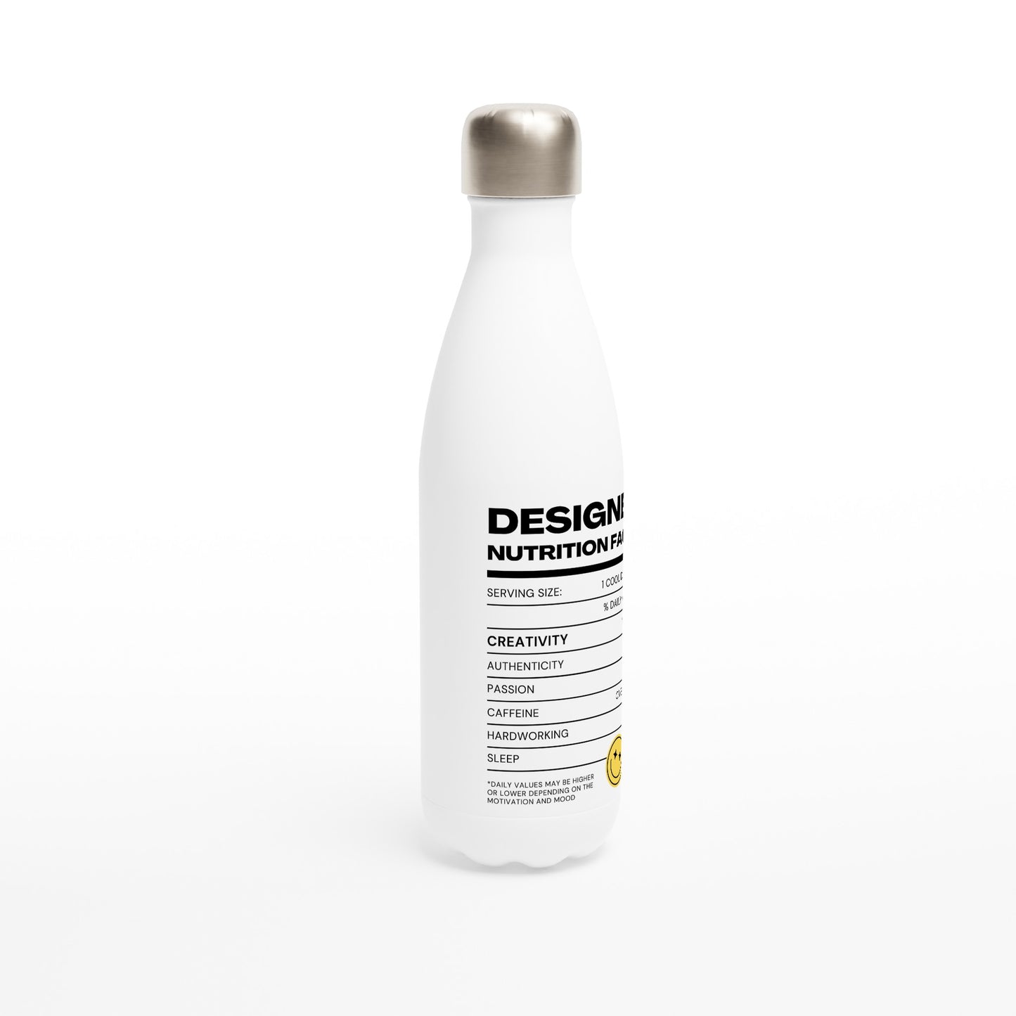 Nutritional facts Funny White 17oz Stainless Steel Water Bottle