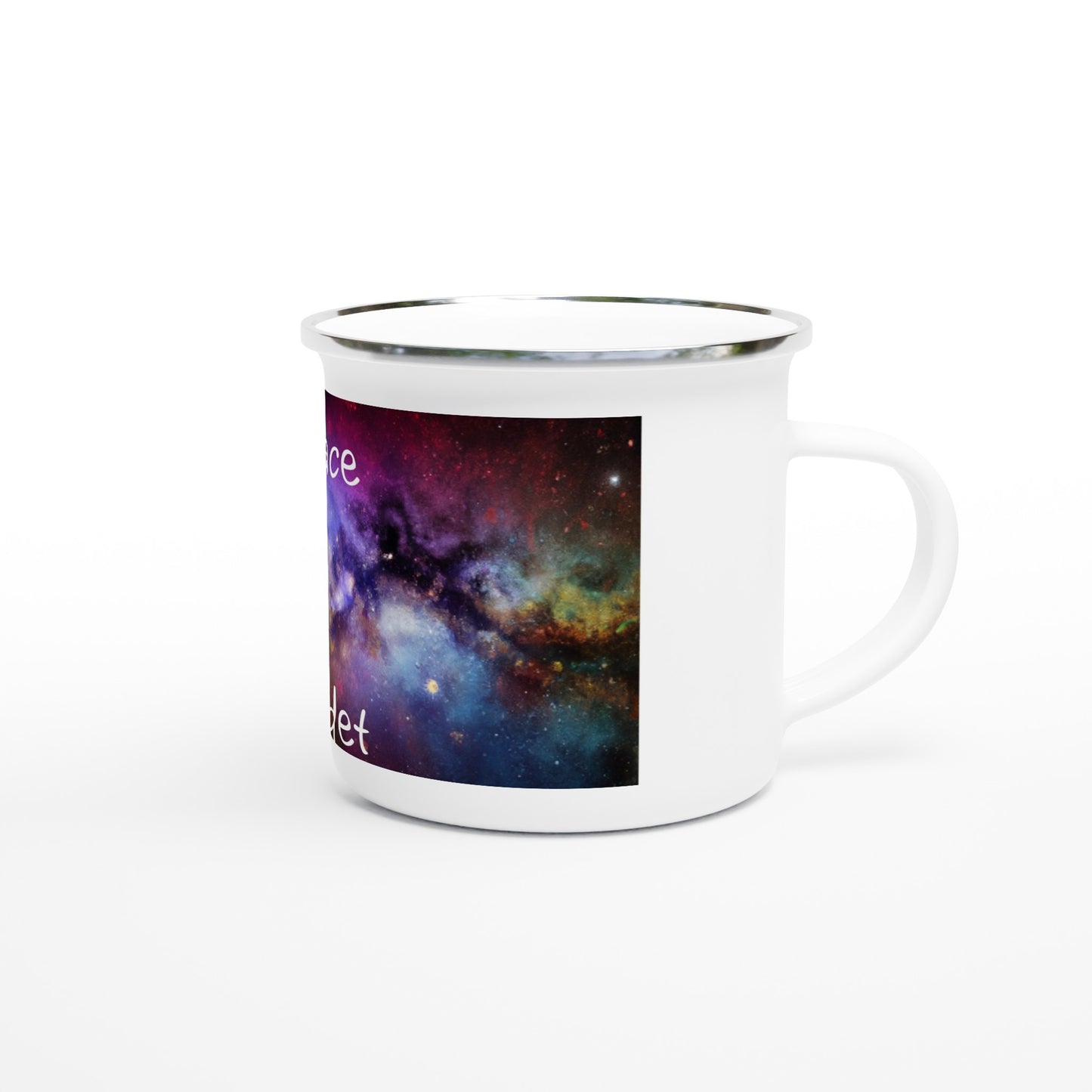 White 12oz Enamel Mug Space Cadet