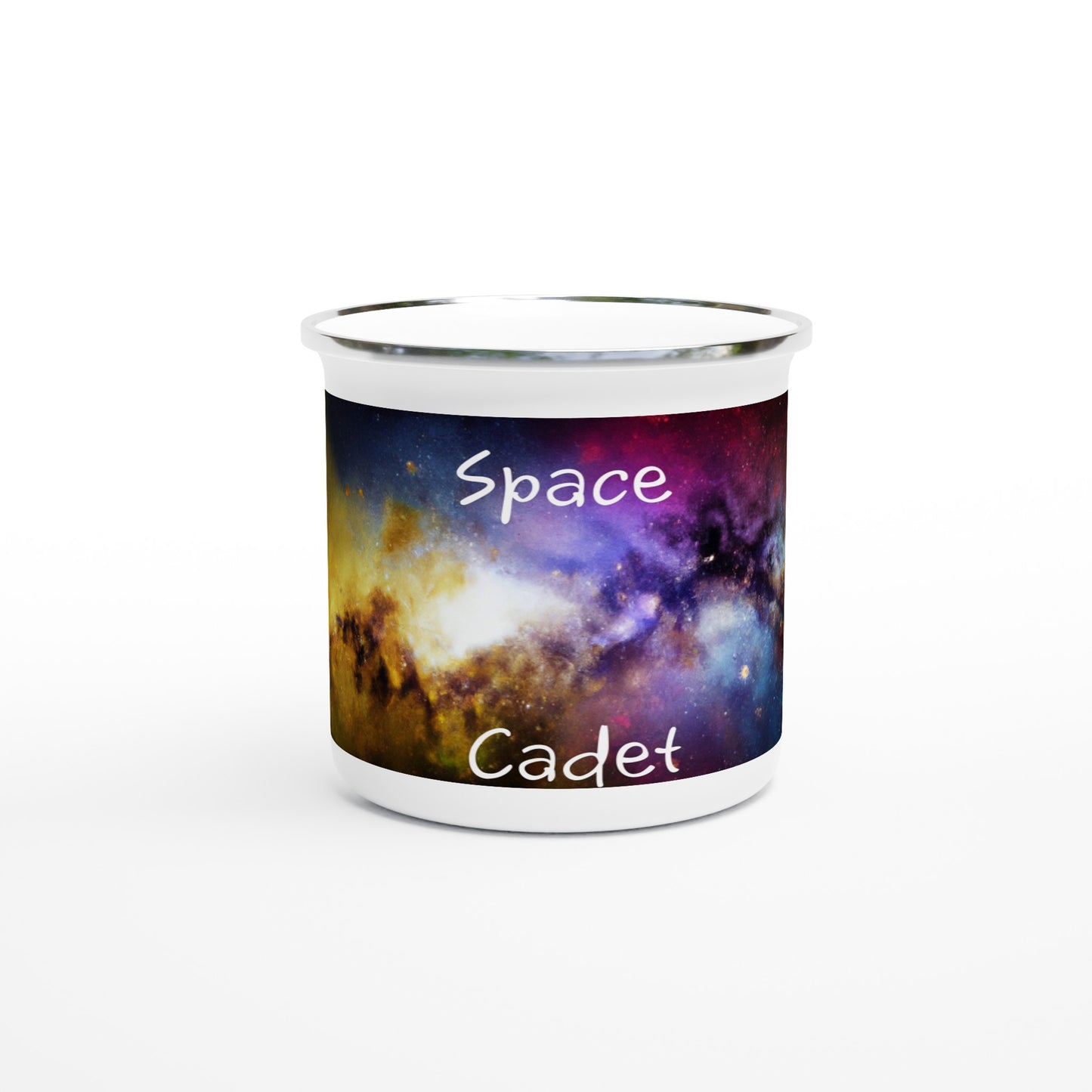 White 12oz Enamel Mug Space Cadet